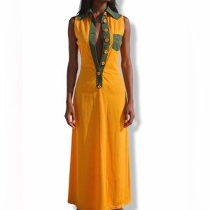 Iceberg vintage Orange and green Sleeveless Maxi Dress